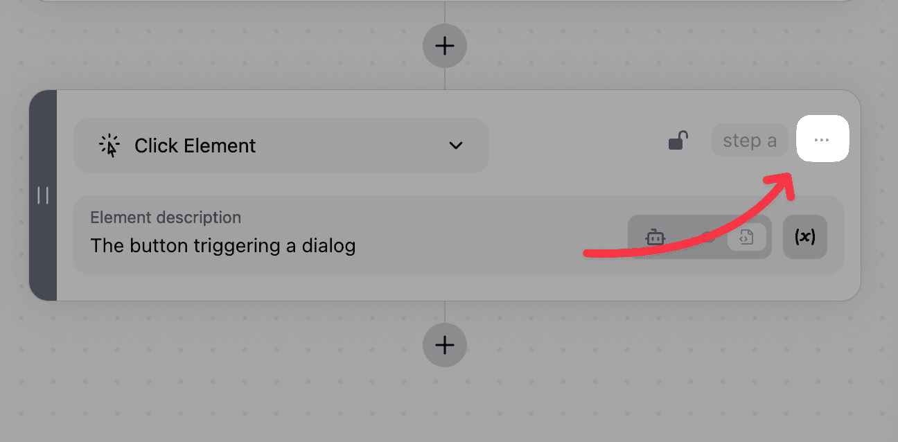 Dialog behavior options in action settings